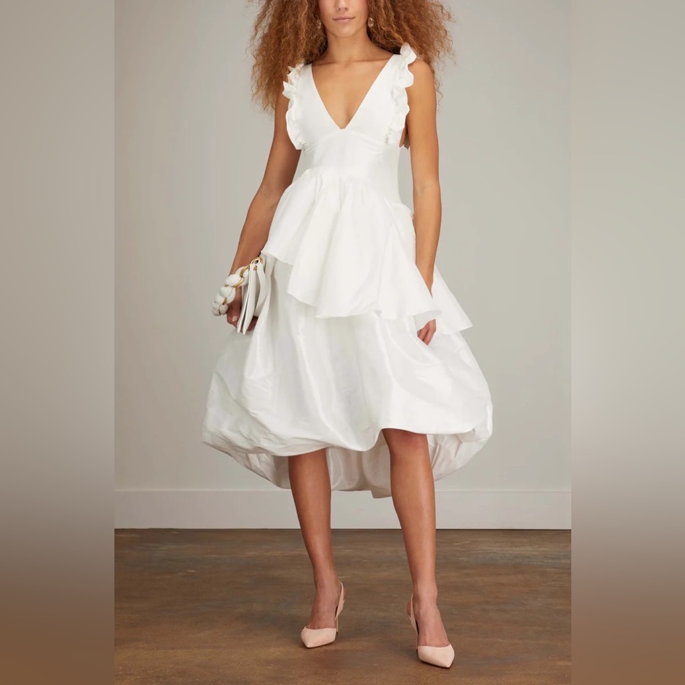 Kika Vargas White Midi Dress